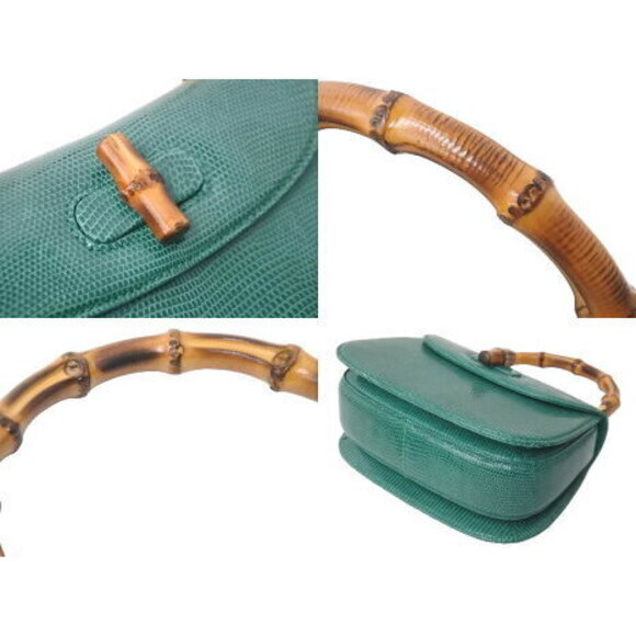 Gucci Handbag Bamboo Lizard Green - Picture 3 of 8
